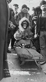 Alaska Prints: Ralph and Helen Lomen on dog sled, ready for race, 1915. Creator: Lomen Brothers