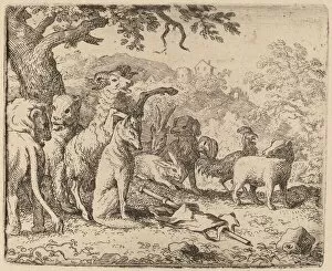 Anthropomorphic Gallery: The Ram Blesses Reynard, probably c. 1645 / 1656. Creator: Allart van Everdingen