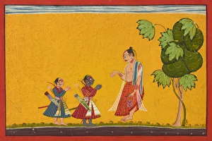 Hindu Prints: Rama and Lakshman with the sage Vishvamitra, from a Ramayana, ca. 1680-1690