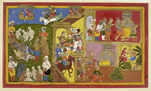 Monkies Prints: Rama and Lakshmana are bound, 1650-1652. Creator: Sahib Din