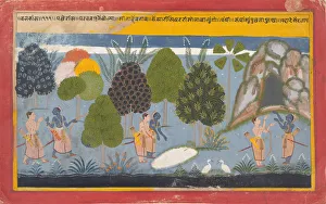 Rama and Lakshmana Search in Vain for Sita: Illustrated folio..., ca. 1680-90. Creator: Unknown Rama and Lakshmana Search in Vain for Sita: Illustrated folio..., ca. 1680-90. Creator: Unknown