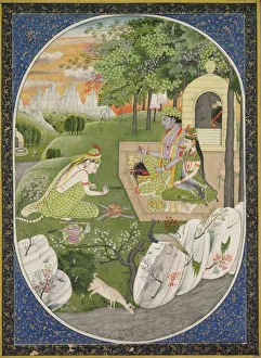 Rama, Sita and Lakshmana in the Forest, page from the Ramayana (Tales of God Rama), c
