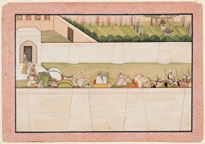 Northern India Prints: Ramas Brothers Bharata and Shatrughna set out from Ayodhya to find Rama and Lakshmana