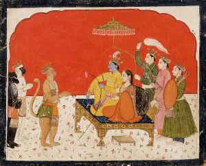 Fly Swish Prints: Rama's Court, Folio from a Ramayana (Adventures of Rama)