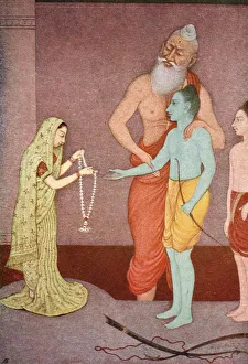 Hindu Prints: Ramas Marriage, 1913. Artist: K Venkatappa