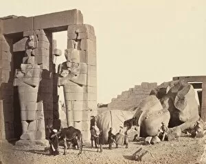 Colossus Gallery: The Ramasseum of El-Kurneh, Thebes, First View, c. 1857. Creator: Francis Frith