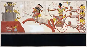 New Kingdom Prints: Rameses II at the Battle of Kadesh, 1275 BC (19th century). Artist: Bigant and Allais