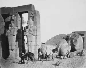 Ramesses Prints: The Ramesseum, Thebes, Egypt, 1858. Artist: Francis Frith