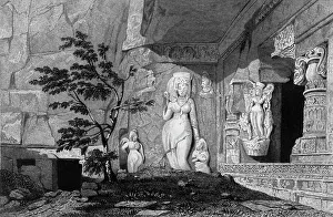 Roberts Emma Prints: Rameswur, - Caves of Ellora, 1835. Creator: George Cattermole