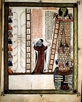 Ramon Llull (1235 - 1315), Majorcan philosopher and theologian, representing