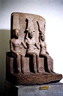 Turin Gallery: Ramses II (1301 - 1235 BC), pharaoh of the XIX Dynasty. Ramses II sculpture with God Amon