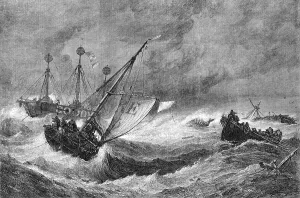 Lifeboatmen Prints: The Ramsgate Life-boat: Morning after a Heavy Gale - Weather Moderating'