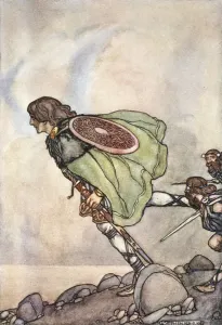 Pursuing Gallery: They ran him by hill and plain, c1910. Artist: Stephen Reid