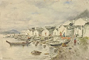 The Ranch Native Village, Sitka, 1884. Creator: Theodore J. Richardson The Ranch Native Village, Sitka, 1884. Creator: Theodore J. Richardson