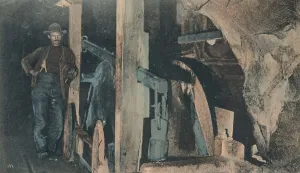In a Rand Mine - An end Tipler, early 20th century. Creator: Unknown In a Rand Mine - An end Tipler, early 20th century. Creator: Unknown