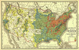 Lakes Prints: Rand, McNally & Co.'s map of the United States showing