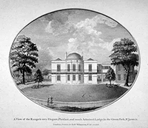 Green Park Prints: Rangers Lodge in Green Park, Westminster, London, c1790