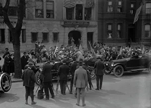 Rankin, Jeanette I.E. Jeannette, Rep. from Montana, 1917-1919 in Car Surrounded By Suffragettes, 1917 Creator: Harris & Ewing. Rankin, Jeanette I.E. Jeannette, Rep