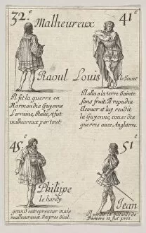 Della Bella Gallery: Raoul... / Louis le Jeune... from Game of the Kings of France (Jeu des Rois de France