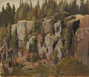 Granite Prints: Rapakivi Rocks; Weathered Rocks, 1871. Creator: Fanny Churberg
