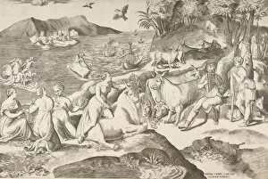 Raffaello Urbino Collection: The Rape of Europa, 1546. Creator: Giulio Bonasone