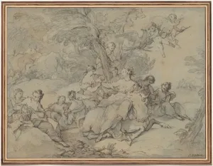 Pen And Black And Brown Ink Prints: Rape of Europa, 1731. Creator: Charles Joseph Natoire (French, 1700-1777)