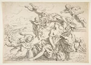 Simone Collection: Rape of Europa, ca. 1636. Creator: Simone Cantarini