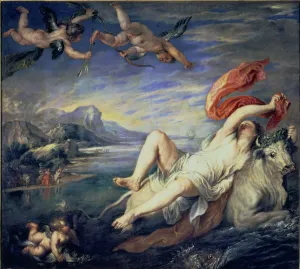 Rape Prints: The Rape of Europa, copy of a Titian Painting by Peter Paul Rubens