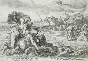 Henry Goltzius Prints: The Rape of Europa, published 1590. Creator: Hendrik Goltzius