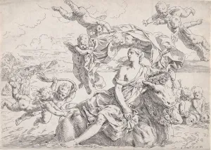 Guido Prints: The Rape of Europa, after Reni, ca. 1636. Creator: Simone Cantarini
