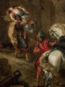 Rebekah Prints: The Rape of Rebecca. Artist: Delacroix, Eugene (1798-1863)