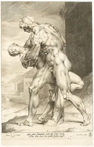 Assault Prints: The Rape of a Sabine Woman, Lateral View, c.1598. Creator: Jan Muller