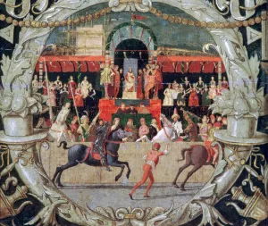 Morone Prints: The Rape of the Sabines (before the signal), c1490. Artist: Domenico Morone
