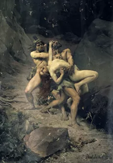 Men And Women Gallery: A Rape in the Stone Age, 1888. Artist: Paul Joseph Jamin