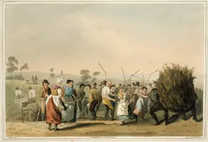 Robert Havell Prints: Rape threshing, 1814. Creators: Daniel Havell, Robert Havell