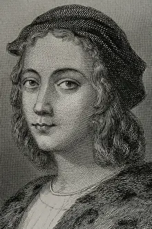 Architect Prints: Raphael, (1483-1520), Italian Renaissance artist, 1856. Creator: Charles Geoffroy