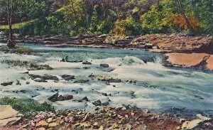 Curteich Chicago Collection: Rapid Waters, Cherokee Park, 1942. Artist: Caufield & Shook