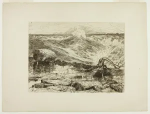 Etchings Prints: The Rapids Above Niagara, 1886. Creator: Thomas Moran