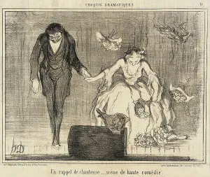 Footlight Prints: Un rappel de chanteuse... 1857. Creator: Honore Daumier