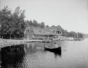 Adirondacks Prints: Raquette Lake, casino at the Antlers