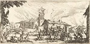 Plundering Gallery: Ravaging and Burning a Village, c. 1633. Creator: Jacques Callot