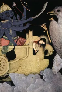 Sita Prints: Ravana fighting with Jatayu, 1913. Artist: K Venkatappa