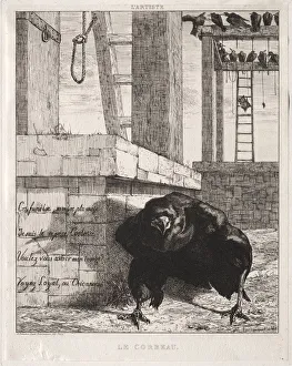 The Raven, 1854. Creator: Felix Bracquemond (French, 1833-1914)