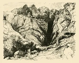 Sanctuary Prints: The Ravine at Delphi (Scene of the Repulse of the Gauls. ), 1890. Creator: Unknown