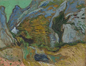 Van Gogh Museum Prints: Ravine with a Small Stream, 1889. Creator: Gogh, Vincent, van (1853-1890)