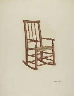 Dorothy Johnson Prints: Raw Hide Bottom Rocker, c. 1940. Creator: Dorothy Johnson
