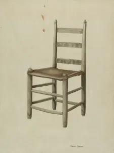 Dorothy Johnson Prints: Rawhide-bottom Chair, c. 1939. Creator: Dorothy Johnson