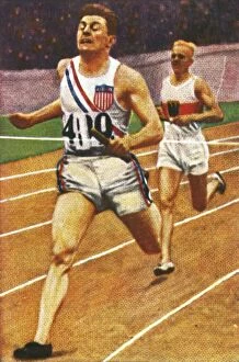 Olympic Games Collection: Ray Barbuti and Hermann Engelhard, 4 x 400m relay, 1928. Creator: Unknown