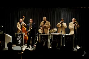 Rogers Prints: Ray Gelato, Oli Hayhurst, Andy Rogers and Olly Wilby, Watermill Jazz Club, Dorking