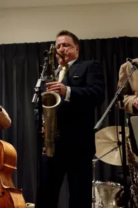 Ray Gelato, Watermill Jazz Club, Dorking, Surrey, Jan 2016. Artist: Brian O Connor